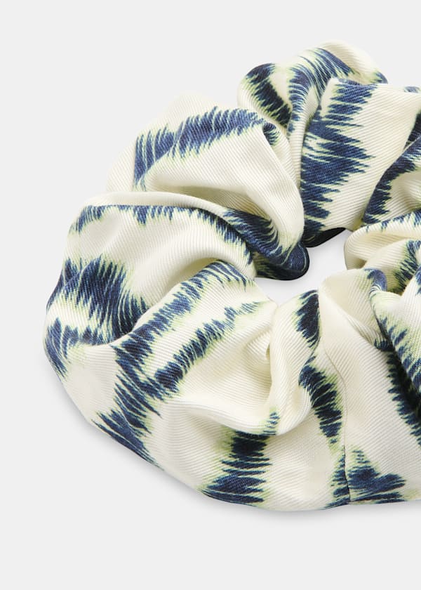 Ivory Feathered Tiger Scrunchie