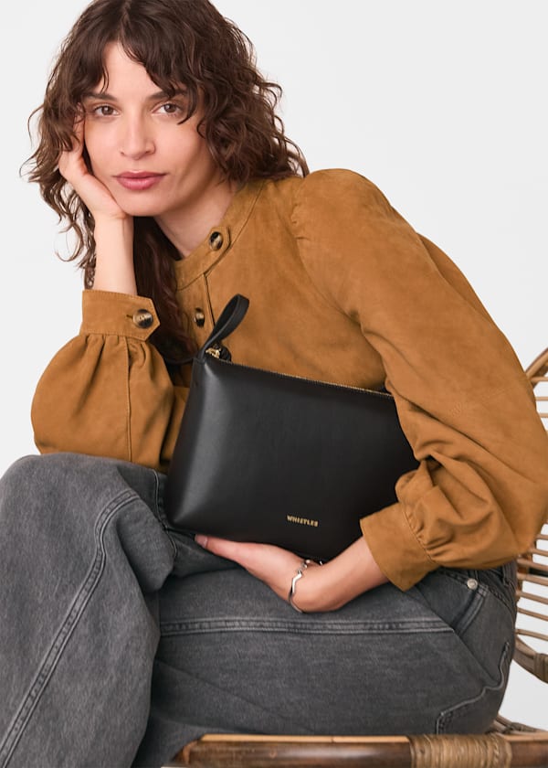Black Kaia Zip Top Crossbody Bag