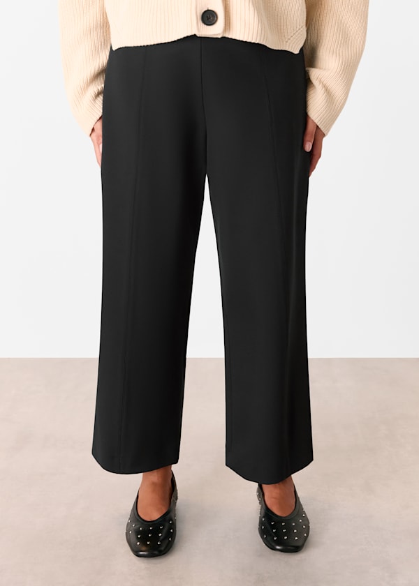 Black Petite Camilla Wide Leg Trouser